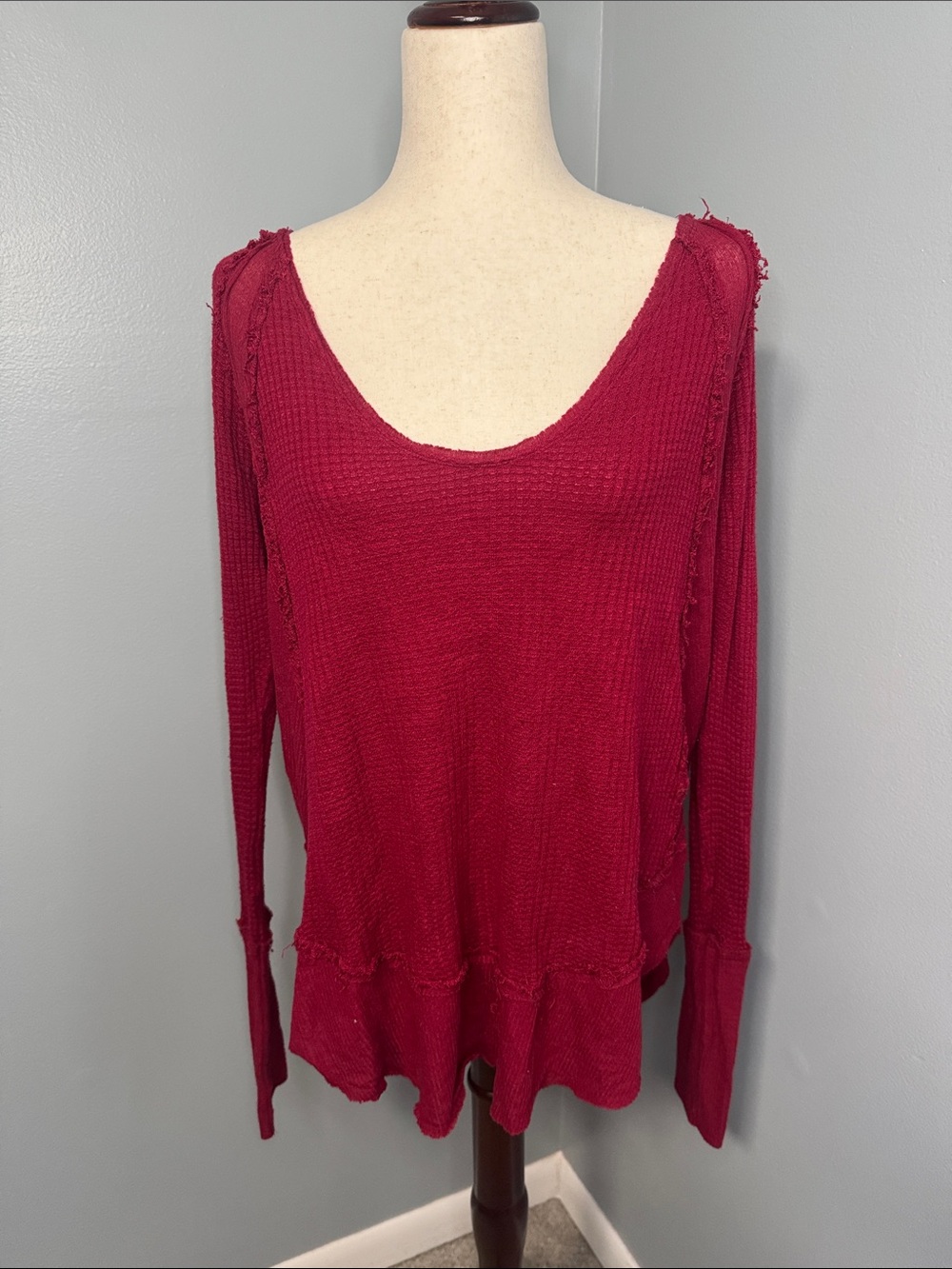 Free People We The Free Women’s Catalina Waffle Knit Sweater Sz M